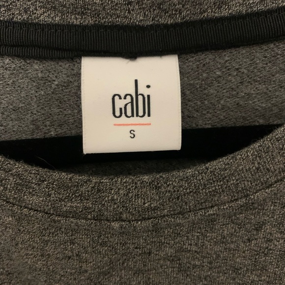 CAbi long sleeve gray dress w/ faux wrap detail. Size: Small - Picture 8 of 8